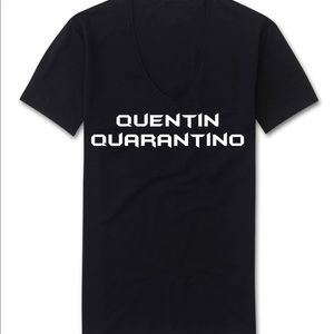 Hand-Painted White on Black Graphic Tee T-Shirt